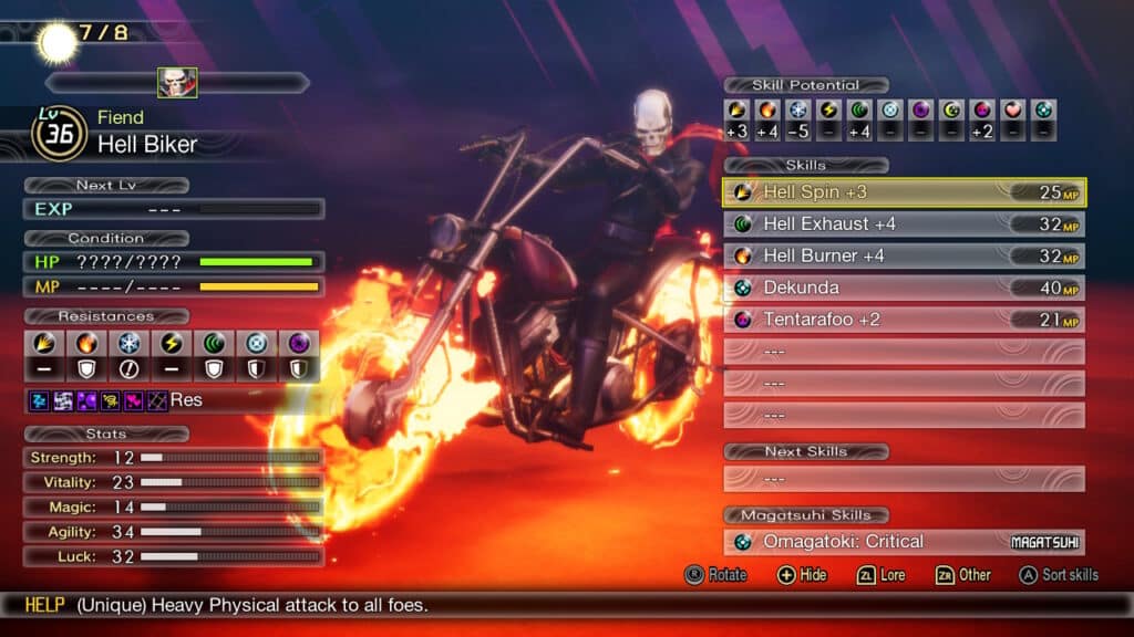 How to defeat Hell Biker in Shin Megami Tensei V - Stats