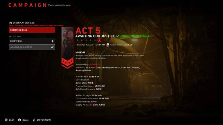 Back 4 Blood Act 5 Ace Trophy/Achievement Guide 1