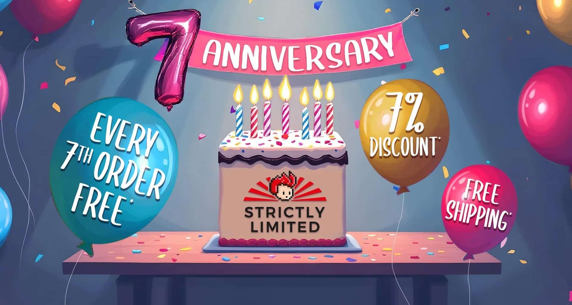 Strictly Limited Games Celebrates 7th Anniversary with Various Deals, and Making Every 7th Order Free 435