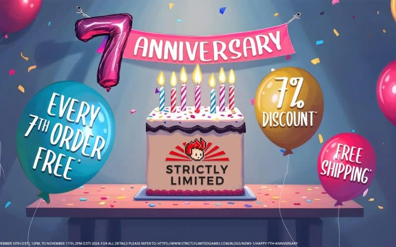 Strictly Limited Games Celebrates 7th Anniversary with Various Deals, and Making Every 7th Order Free 435