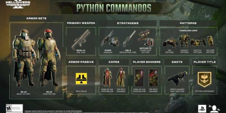 Helldivers 2 Introduces New Warbond, Python Commandos